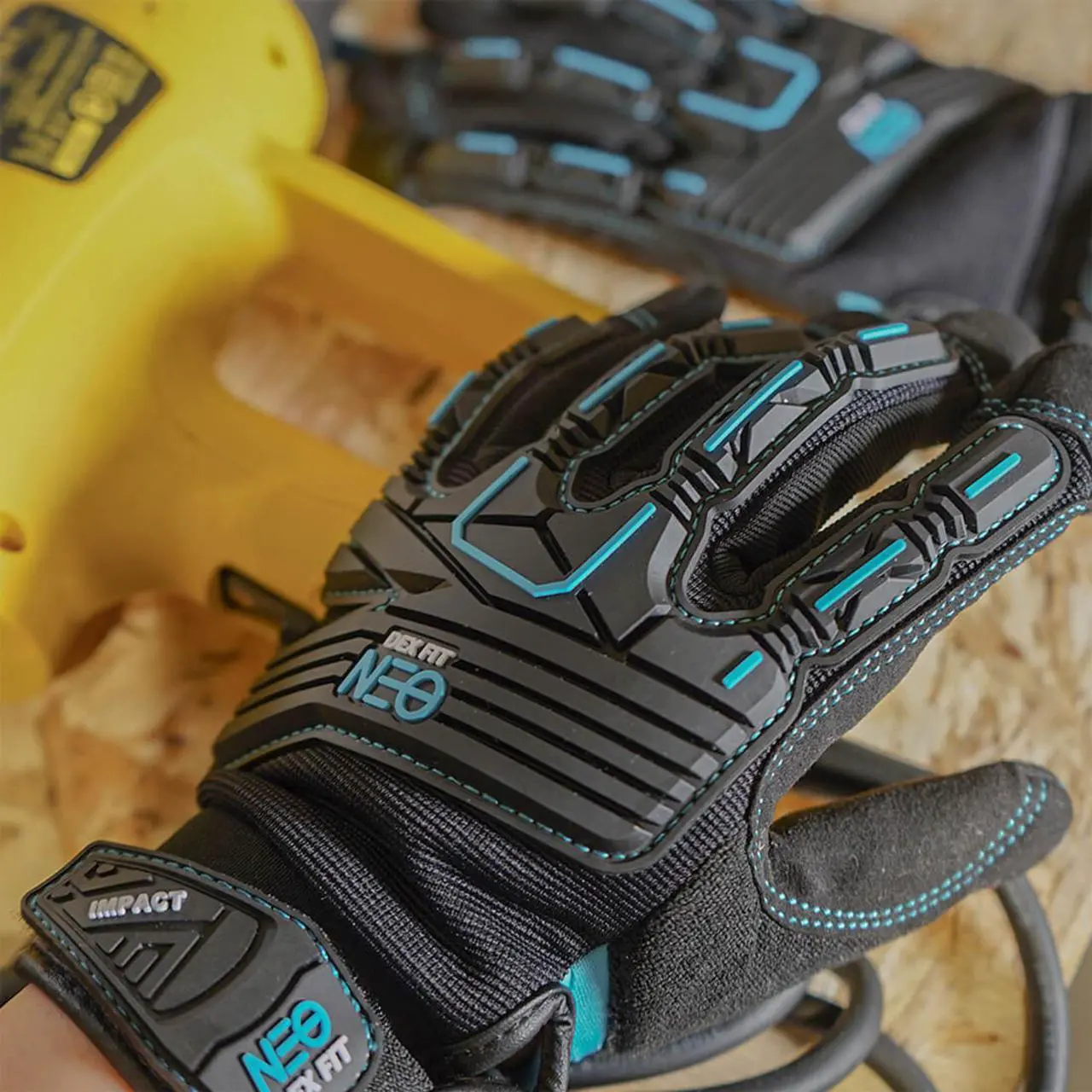 Alt view image 4 of 7 - Muveen Impact Resistant Mechanic Gloves [DEX FIT NEO] (MG310G): large / 1 pair (Black)