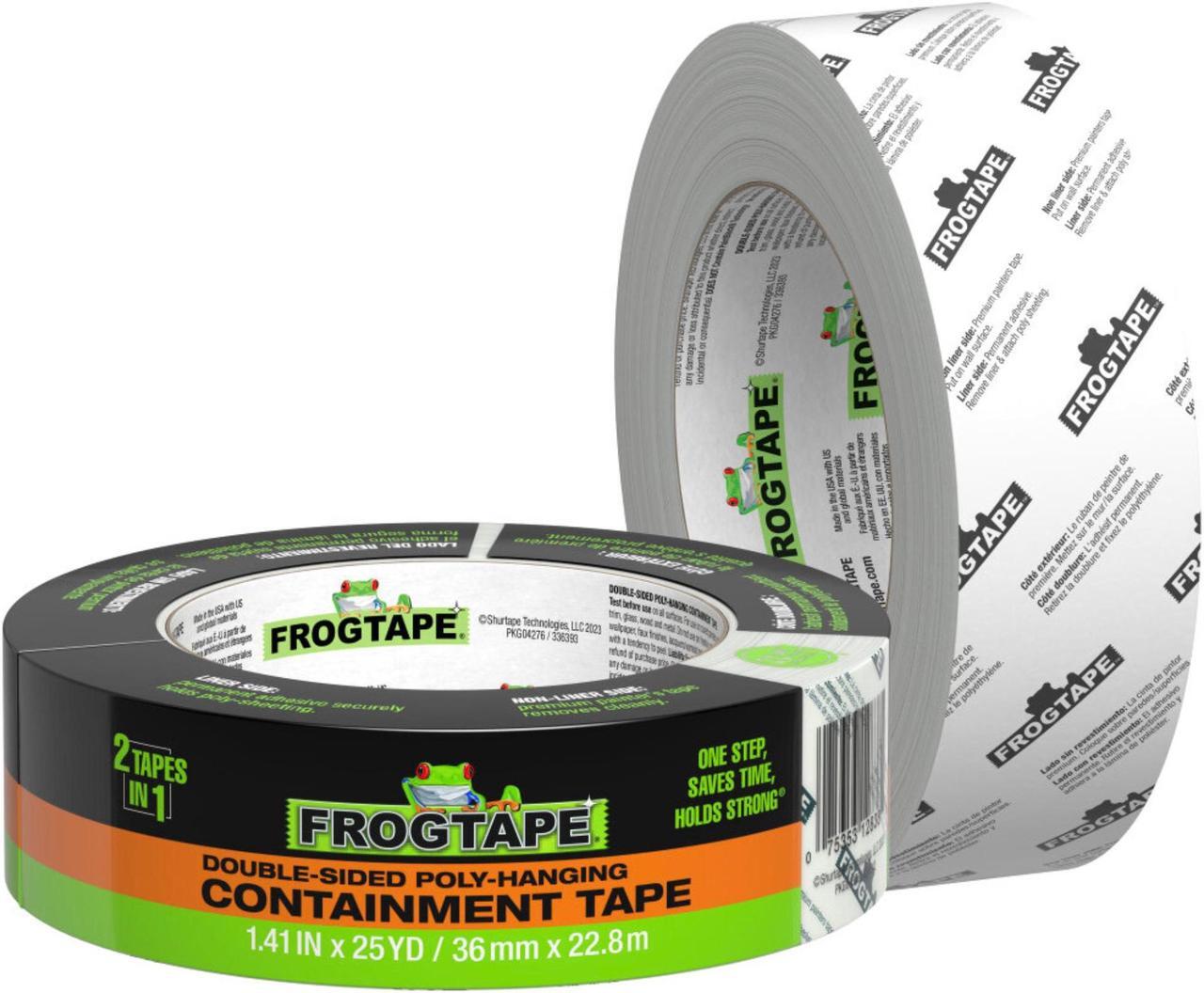 Main image of FrogTape Double-Sided Poly-Hanging Containment Tape: 1-1/2 in. x 75 ft. (Beige)