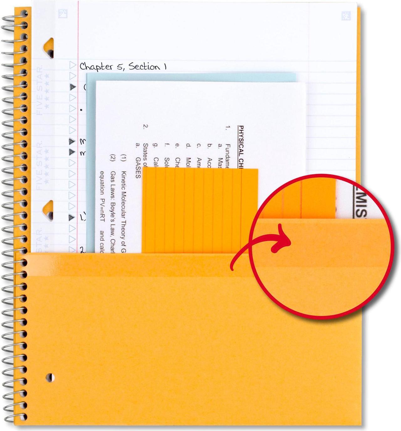 Alt view image 3 of 7 - Five Star 5-Subject Spiral Notebook [College Ruled]: 8 in. x 0.319 yds. (Blue)