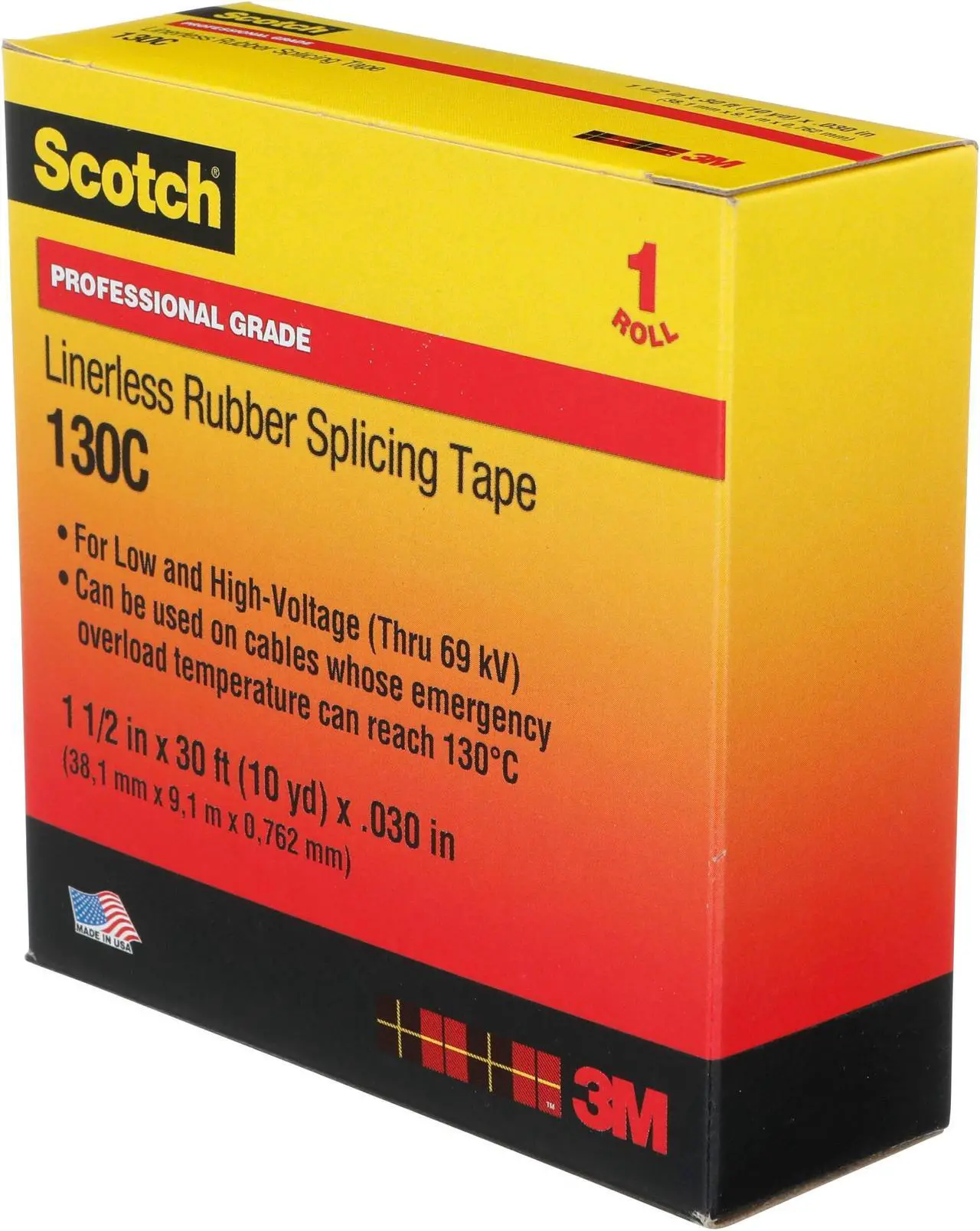 Alt view image 7 of 7 - Scotch Linerless Rubber Splicing Tape (130C): 4 in. x 30 ft. (Black)