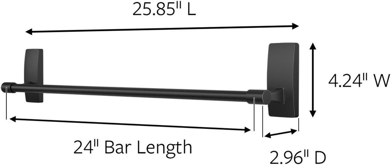 Alt view image 7 of 7 - Command Bath Towel Bar [Removable]: 24 in. width (Matte Black) *4 strips