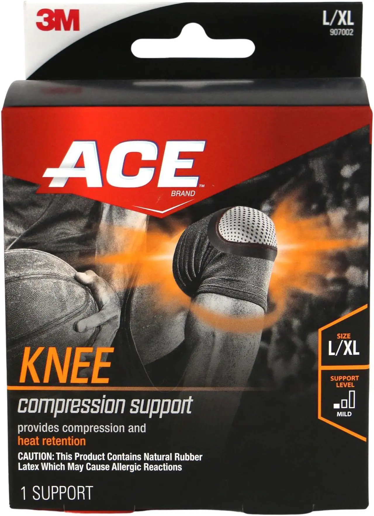 Alt view image 2 of 2 - ACE Knee Compression Support: SM / MD (Black)