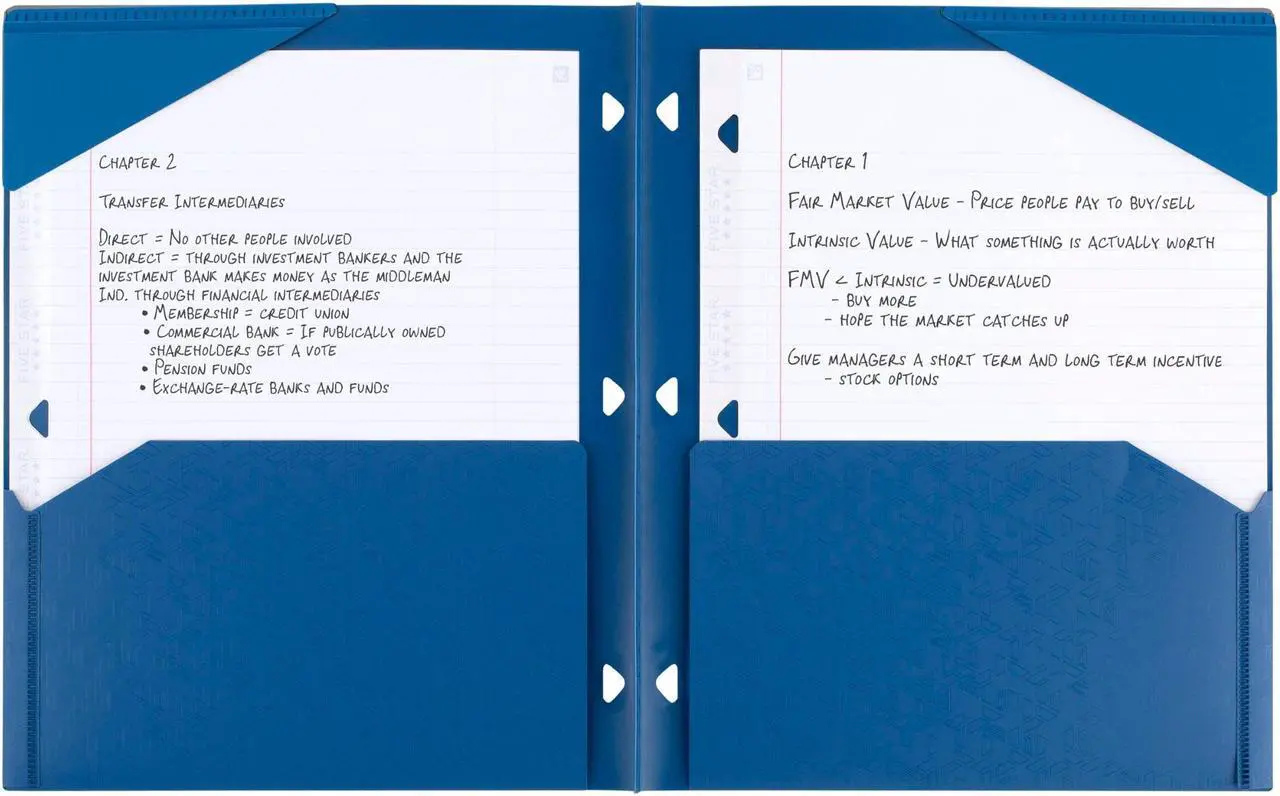 Alt view image 4 of 8 - Five Star Binder Pocket Folder, Stay-Put 2-Pocket Folder, 9-1/2x 11-3/4, Color Selected For You May Vary (3334