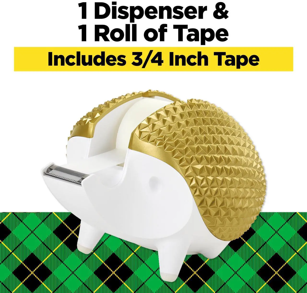 Alt view image 2 of 7 - Scotch Gold Hedgehog Desktop Tape Dispenser: 3/4 in. x 300 in. (Gold)