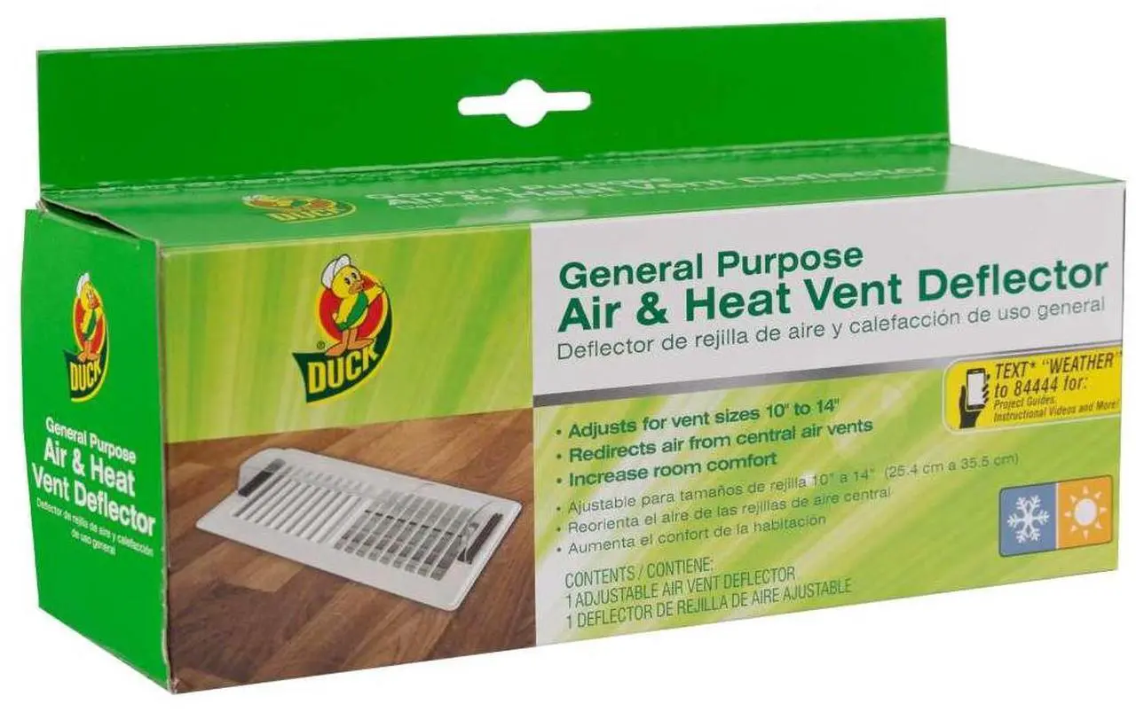 Main image of Duck Brand Air & Heat Vent Deflector: adjustable 10 in. to 14 in. deflector (Clear)