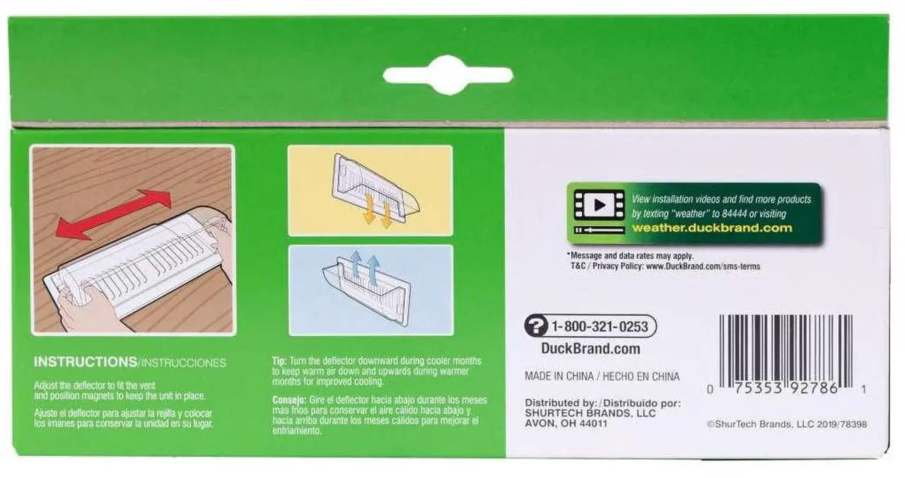 Alt view image 3 of 3 - Duck Brand Air & Heat Vent Deflector: adjustable 10 in. to 14 in. deflector (Clear)