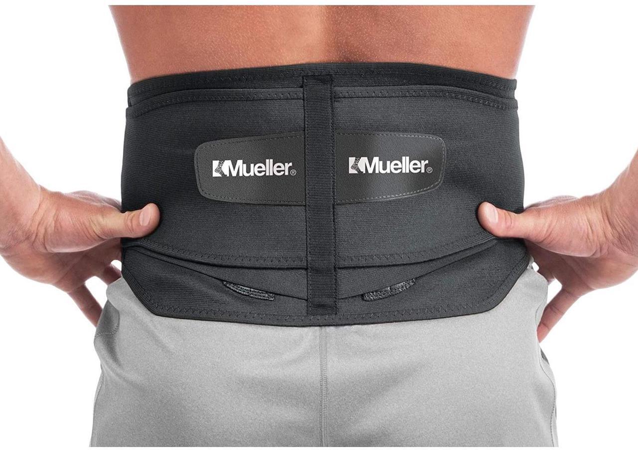 Main image of Mueller Lumbar Back Brace with Removable Pad: Extended Plus Size (Black)