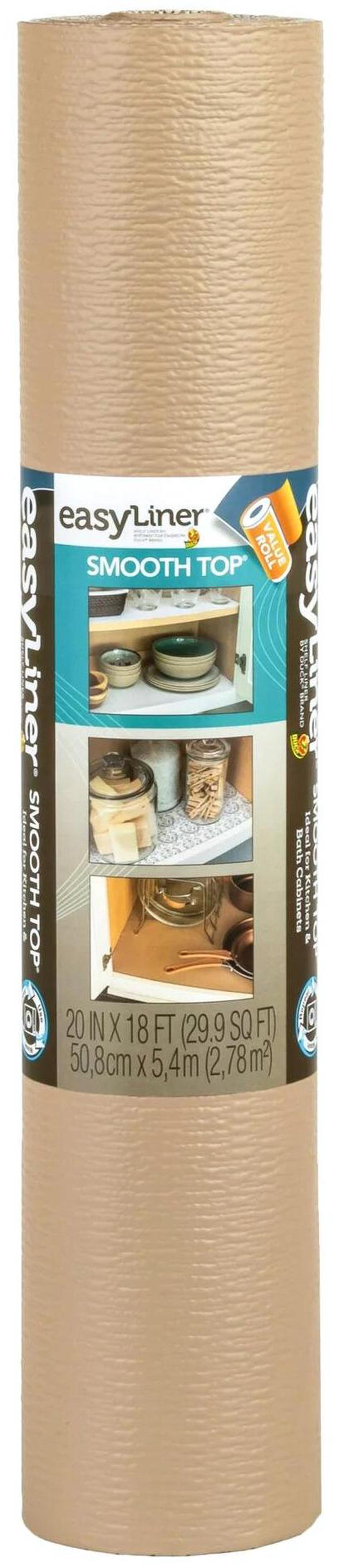 Alt view image 3 of 4 - Duck Brand EasyLiner Smooth Top Shelf Liner [Non-Adhesive]: 20 in. x 18 ft. (Taupe)