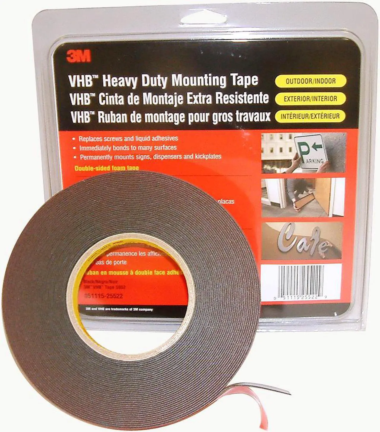 Alt view image 3 of 5 - Double Sided VHB Tape,3/4 in.,45 ft. 3M 5952