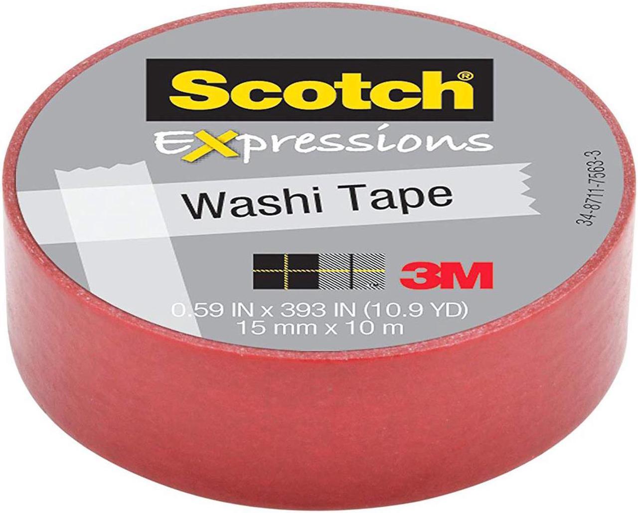 3M Scotch Expressions Washi Crafting Tape: 0.59 in. x 10-9/10 yds. (Red)