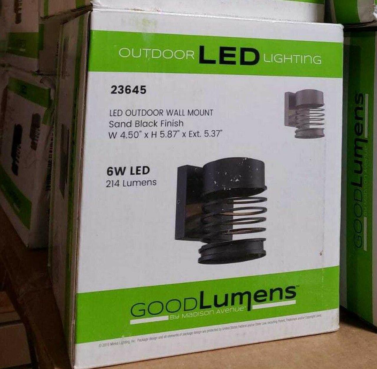 Alt view image 3 of 4 - GOOD LUMENS BY MADISON AVENUE OUTDOOR WALL MOUNT LED LIGHT 23645 BLACK