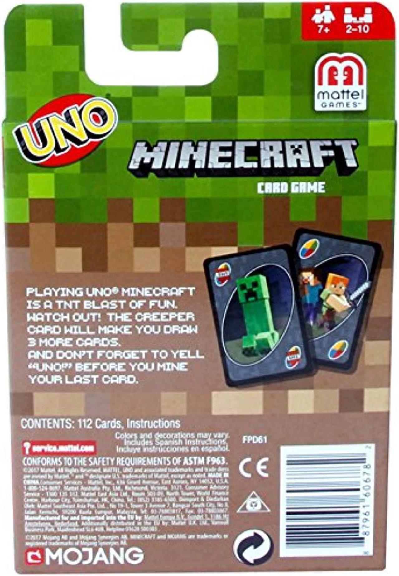 Alt view image 2 of 12 - UNO Minecraft Updated Family Classic Multiplayer Fast-Paced Mattel, Inc.