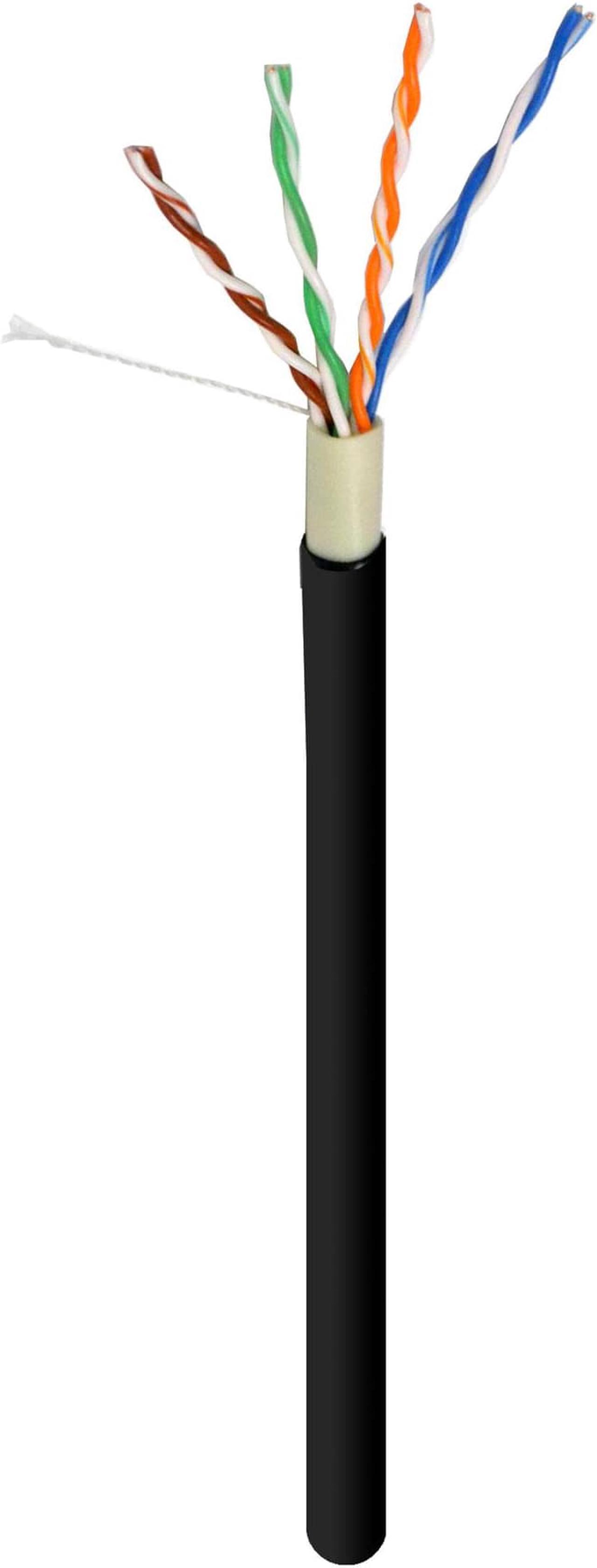 Alt view image 4 of 4 - Cat5e UTP Outdoor Ethernet Network Cable Direct Burial 350MHZ 1000FT Black