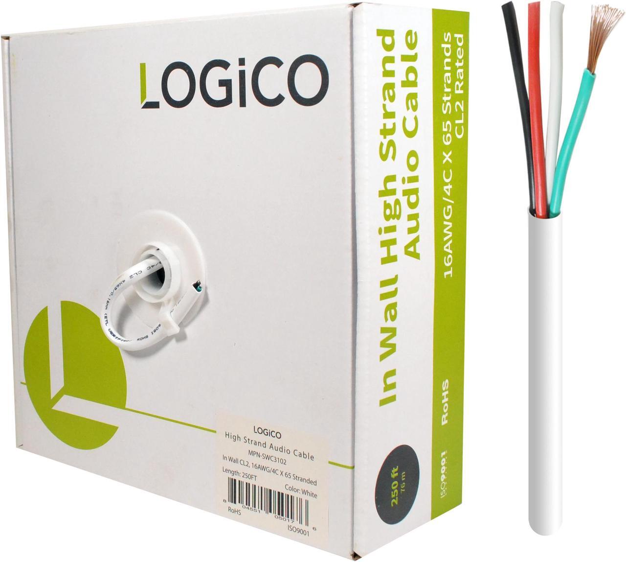 Main image of 16 AWG 4 Conductor 4C 16/4 Unshielded 250' Feet In Wall CL2 Speaker Wire Cable