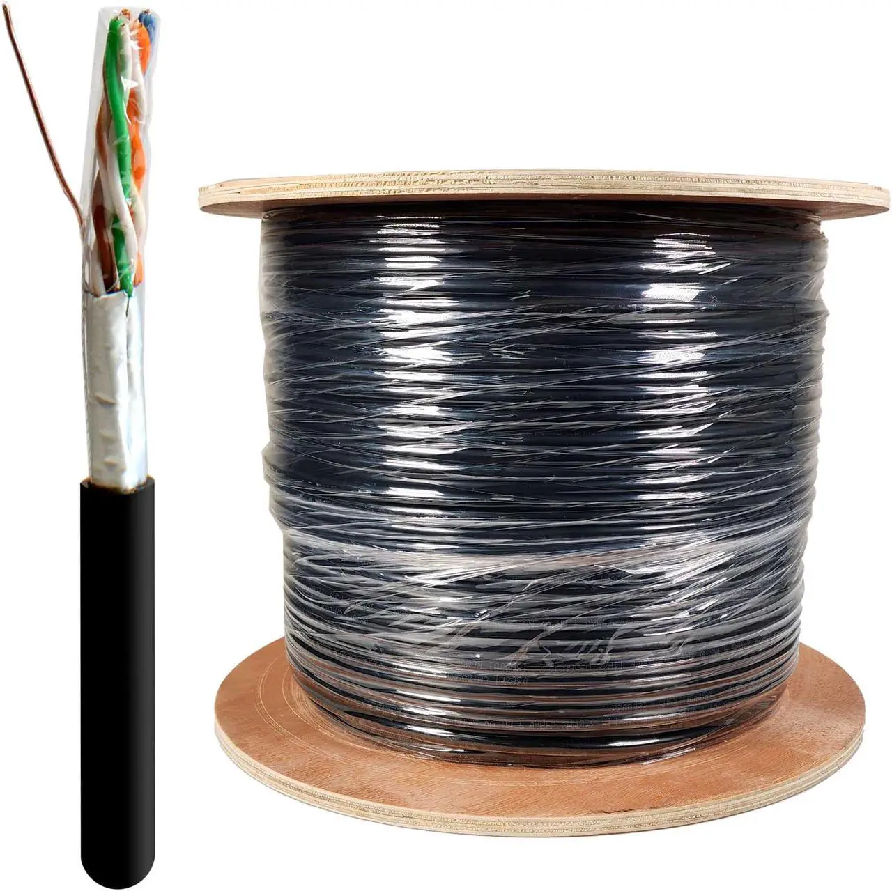 Cat5e STP/FTP Outdoor Shielded Ethernet Network UV Direct Burial 1000ft ...