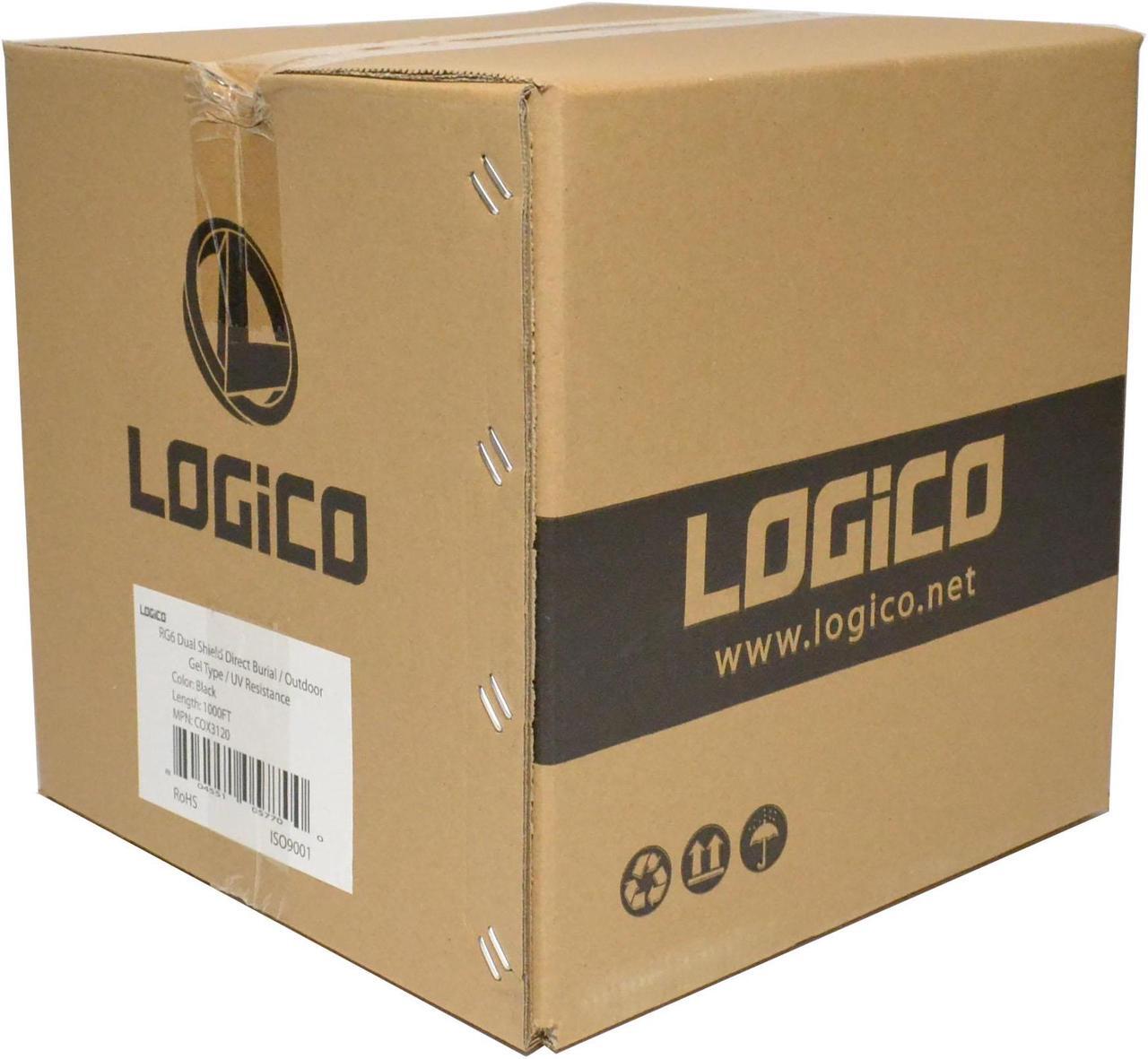 Alt view image 3 of 4 - RG6 Coaxial Cable Dual Shield Outdoor Direct Burial Gel 1000ft 18AWG Black 3GHz