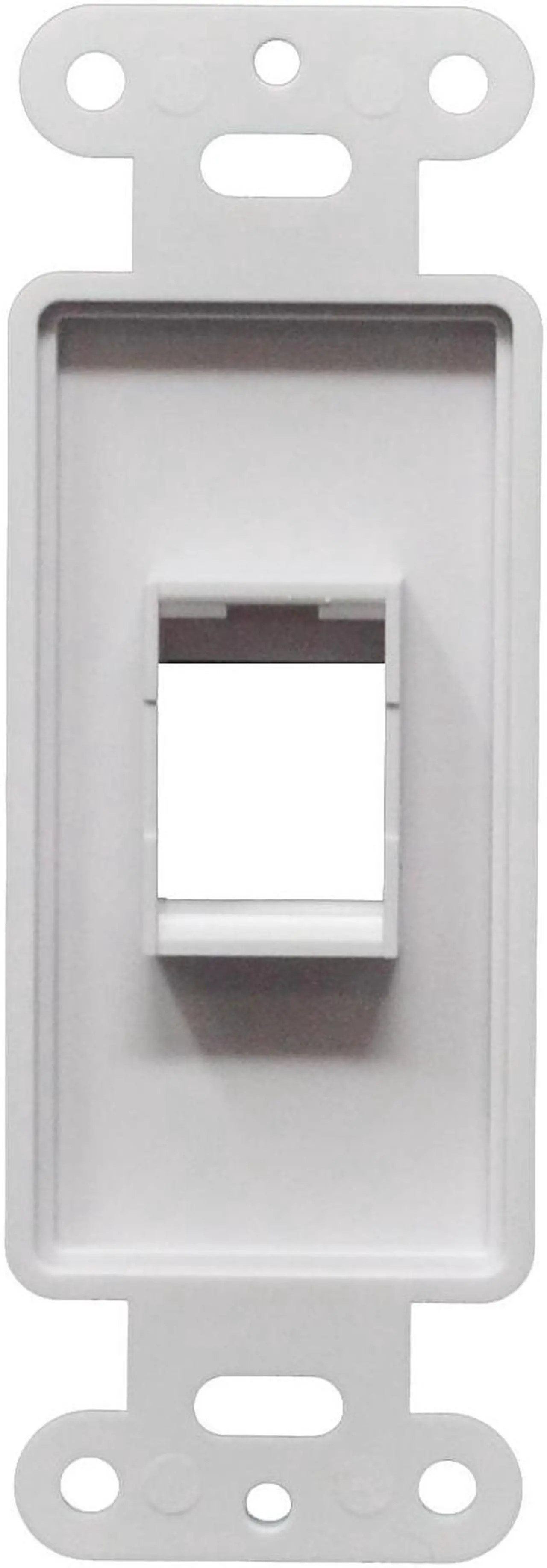 Alt view image 2 of 4 - Decorator Style Keystone Jack 1 Port Modular Wall Insert Cover Plate White