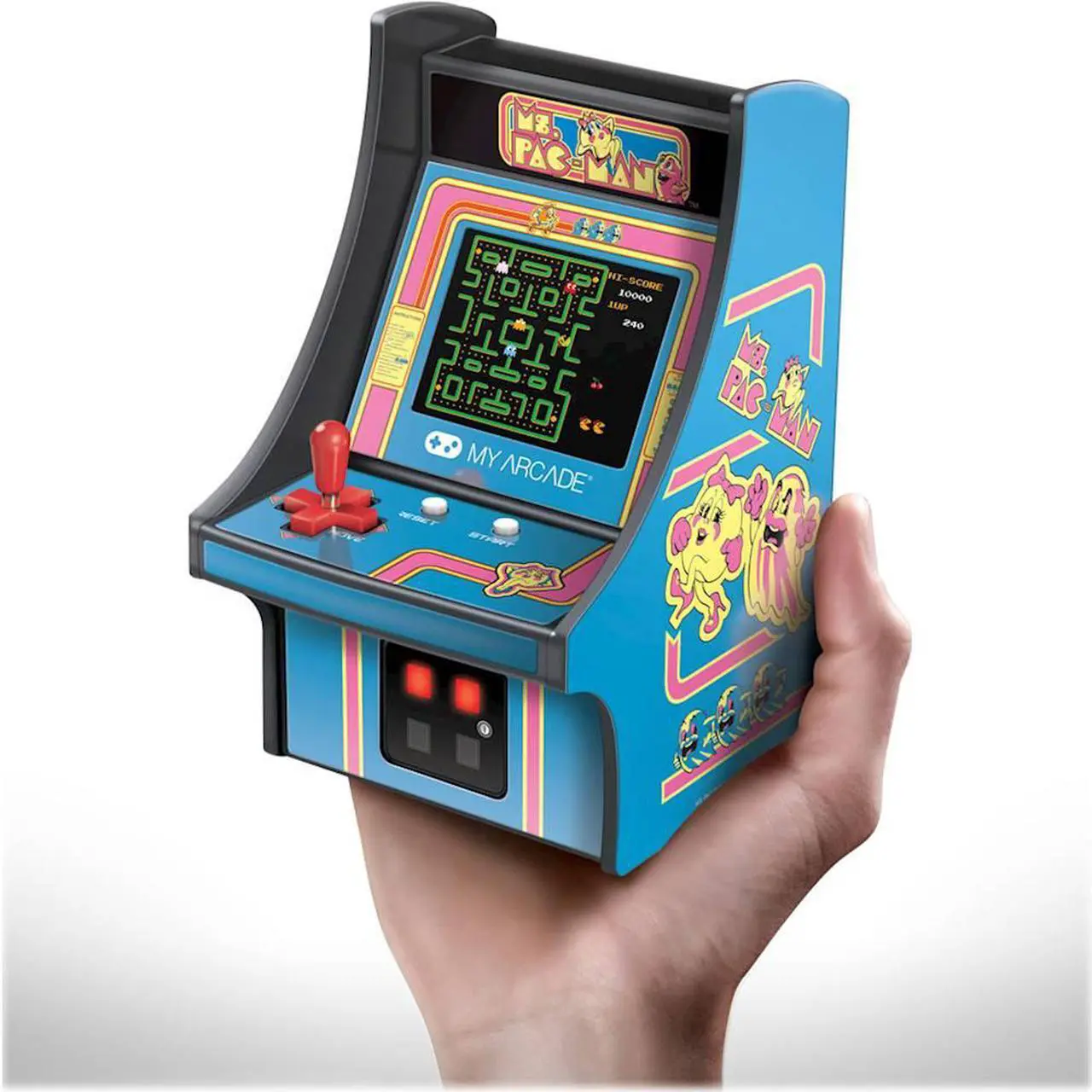 Alt view image 8 of 18 - My Arcade Ms. Pac-Man Micro Player 6" Collectable Portable Handheld Video Game