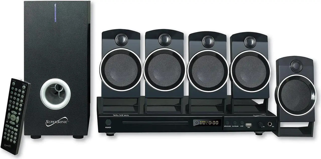 Alt view image 10 of 15 - SUPERSONIC SC-37HT 5.1 Channel Dvd Home Theater System With USB Input & Karaoke Function