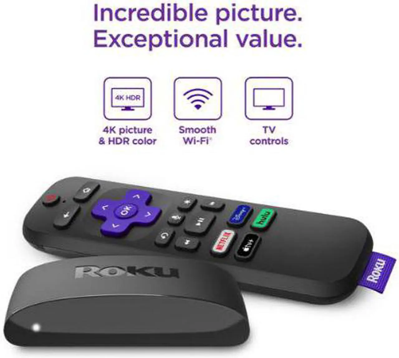 Main image of Roku 3941RW Express 4K+ Streaming Player 4K/HD/HDR with Smooth Wi-Fi, Premium HDMI Cable, Voice Remote