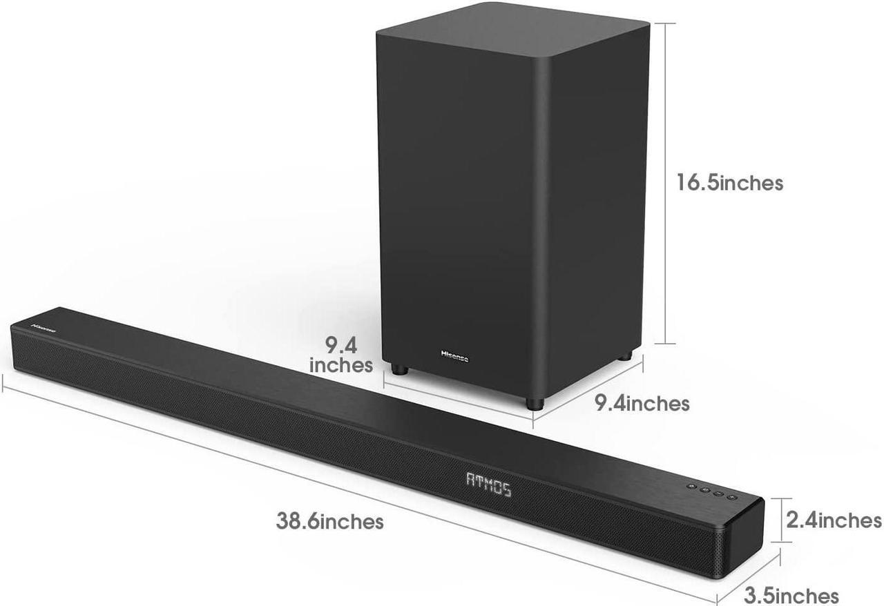 Alt view image 5 of 12 - Hisense HS312 3.1CH Dolby Atmos Soundbar with Wireless Subwoofer