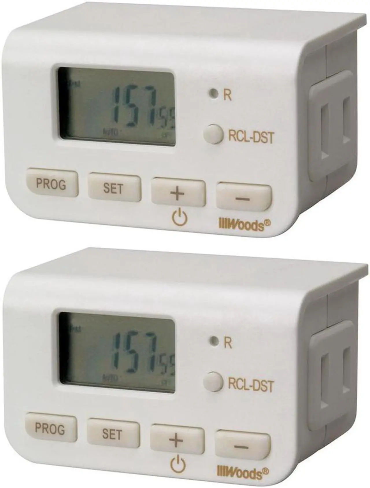 Alt view image 10 of 12 - Woods Slim Fit Simple Set Indoor Digital Daily Lamp Timer, White 2-Pack