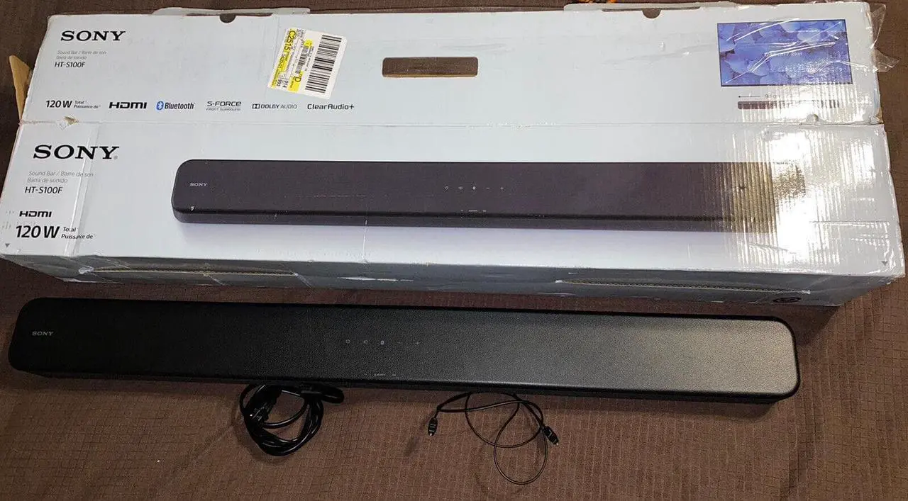 Alt view image 9 of 11 - Sony HT-S100F 2.0 Bluetooth Sound Bar Speaker - Wall Mountable - Dolby Digital, Dolby Dual Mono, S-Force Front Surround - USB - HDMI