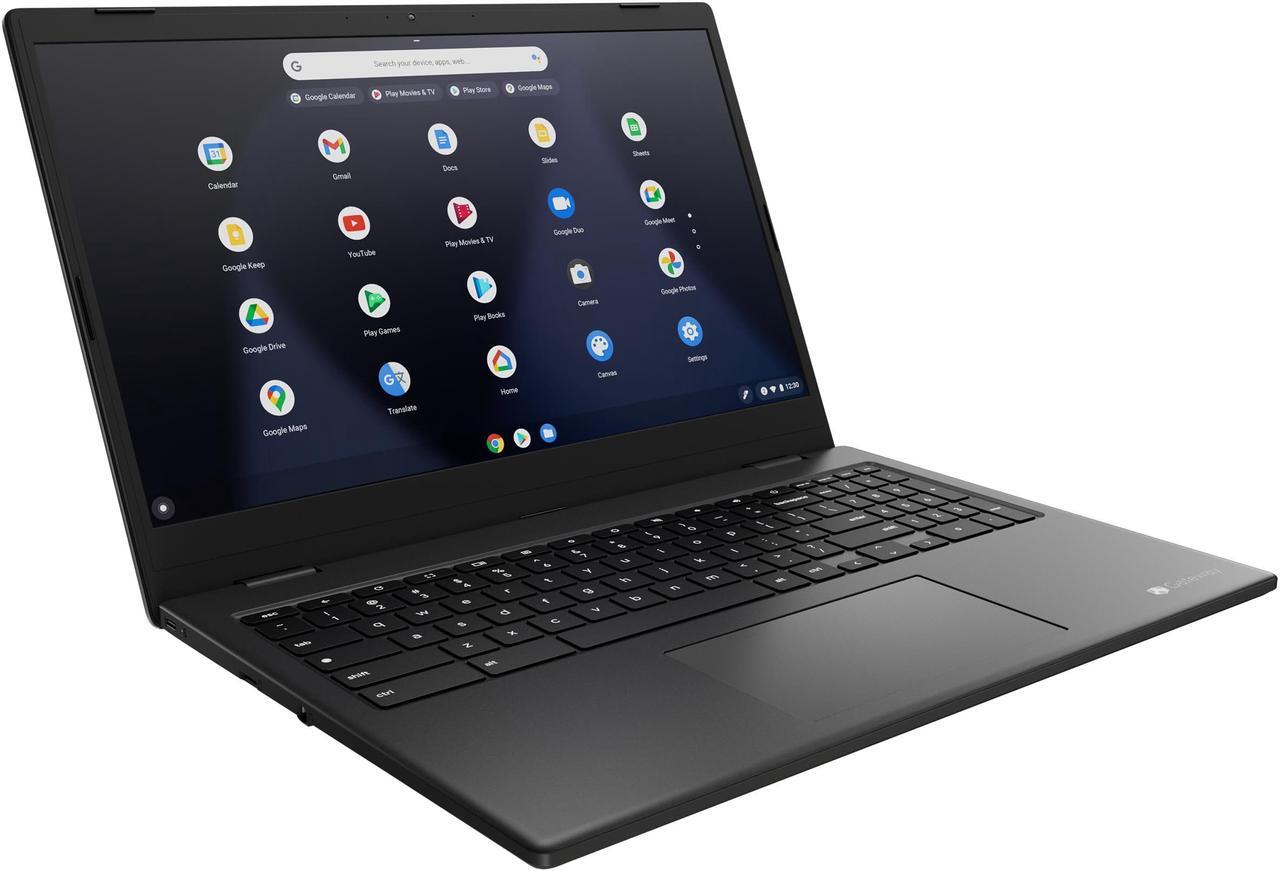 Alt view image 4 of 4 - Gateway 15.6" Chromebook, Intel® Pentium® Silver N6000, Quad Core, 4GB Memory, 128GB Storage, 1MP Webcam, Chrome OS, GCNP41524-BK Laptop Notebook