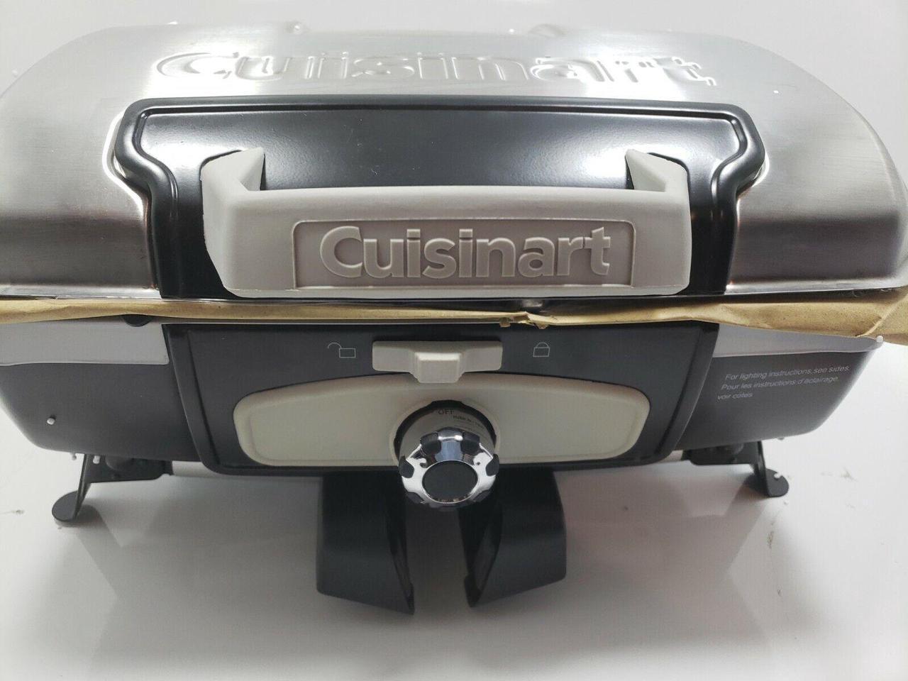 Alt view image 2 of 7 - Cuisinart CGG-180TS - Petit Gourmet Portable Tabletop Gas Grill, Stainless Steel
