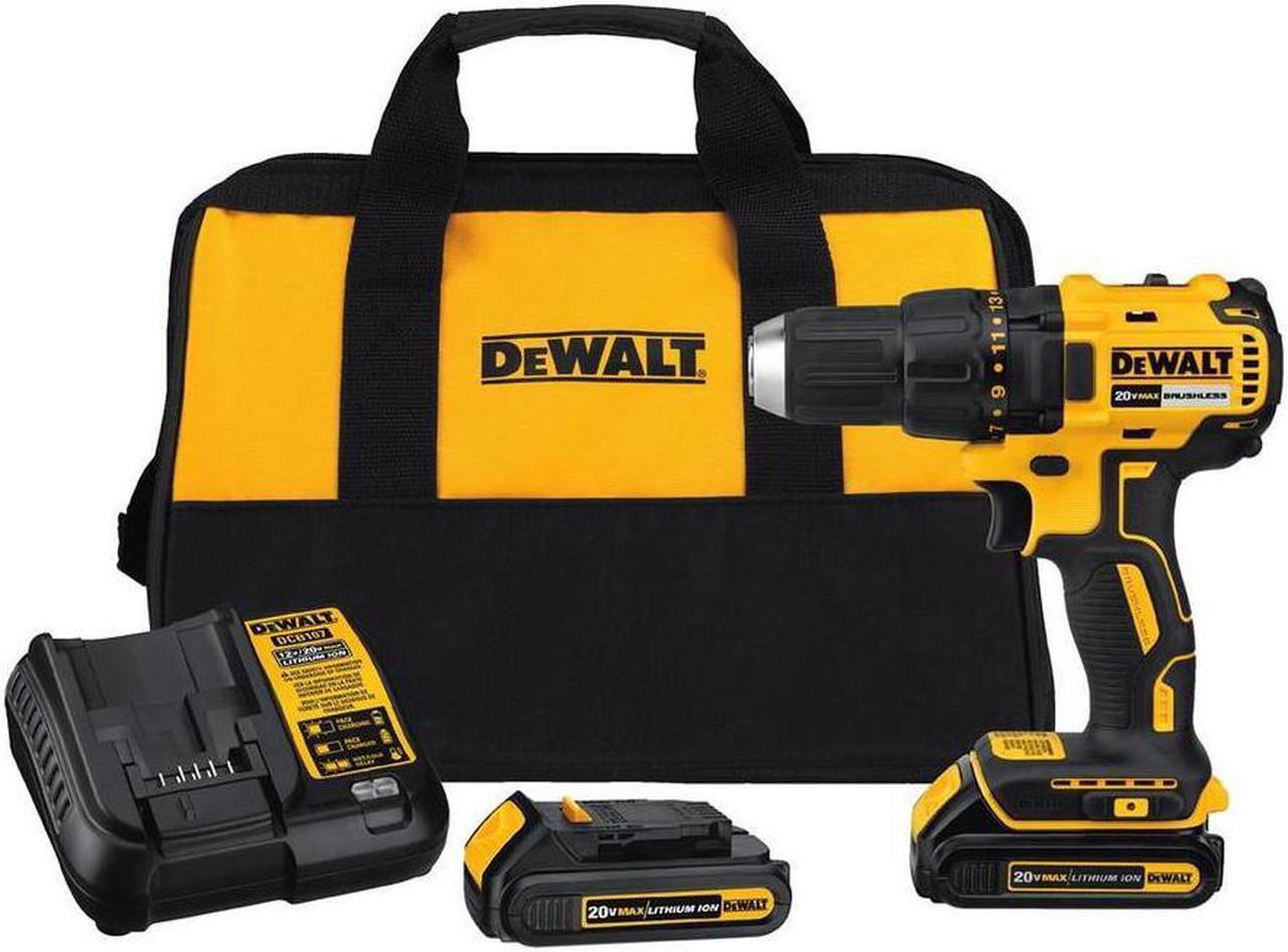 Alt view image 15 of 20 - Black & Decker/Dewalt DCD777C2 Max 20-Volt Compact Drill Driver Kit, Brushless Motor, 2 Lithium-Ion Batteries