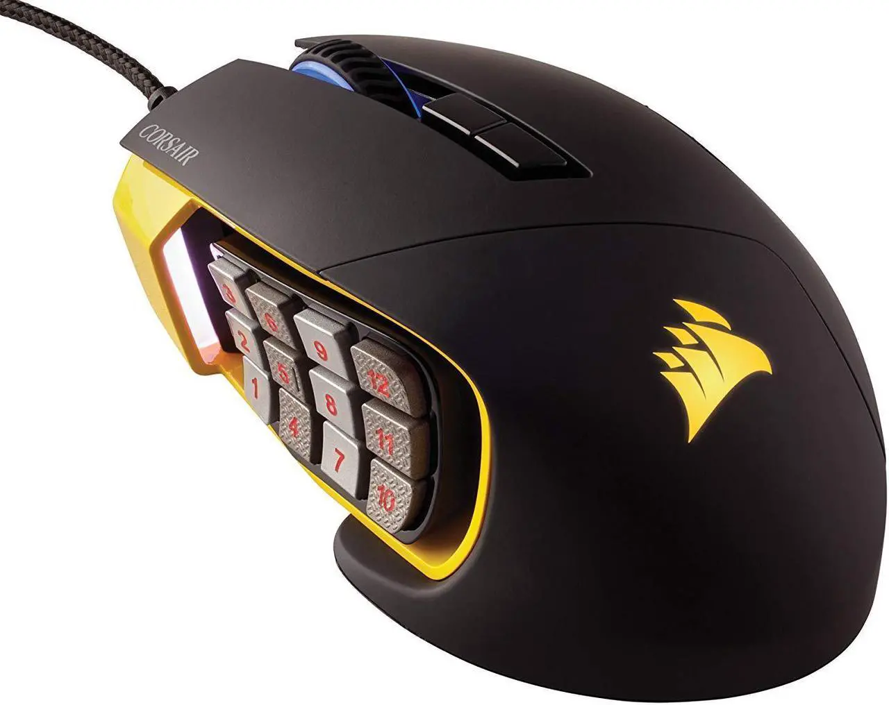 Main image of CORSAIR CH-9304011-NA Scimitar Pro RGB - MMO Gaming Mouse, 12 Programmable Side Buttons. Yellow