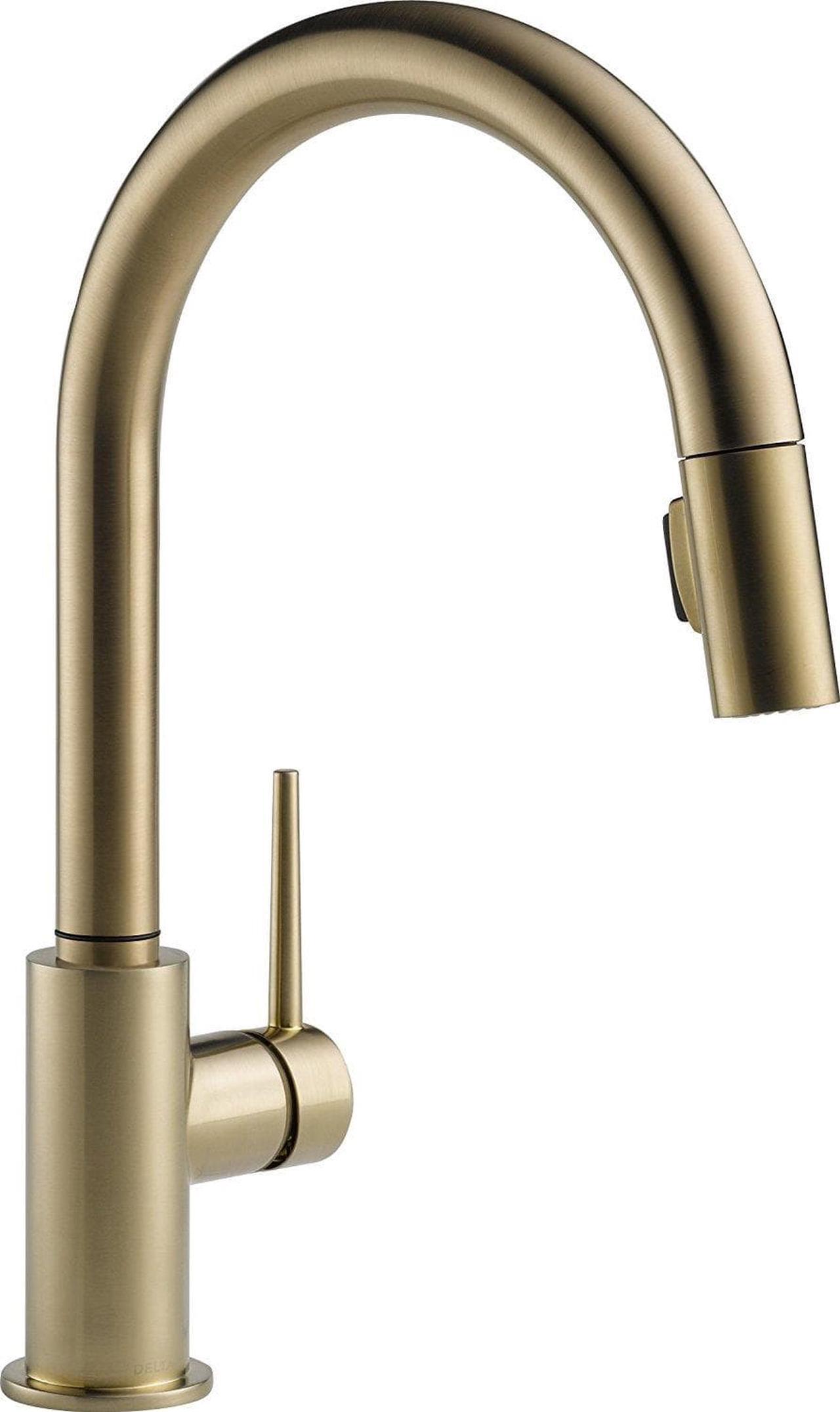 Main image of Delta Single Pull Handle Kitchen Sink Faucet Tap, Champagne Bronze 9159-CZ-DST