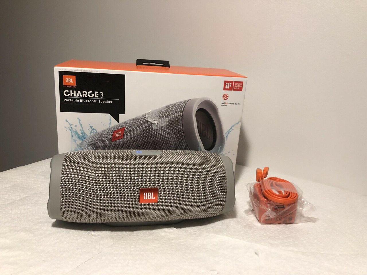 Alt view image 5 of 6 - JBL Charge 3 Waterproof Portable Bluetooth Speaker (Grey)