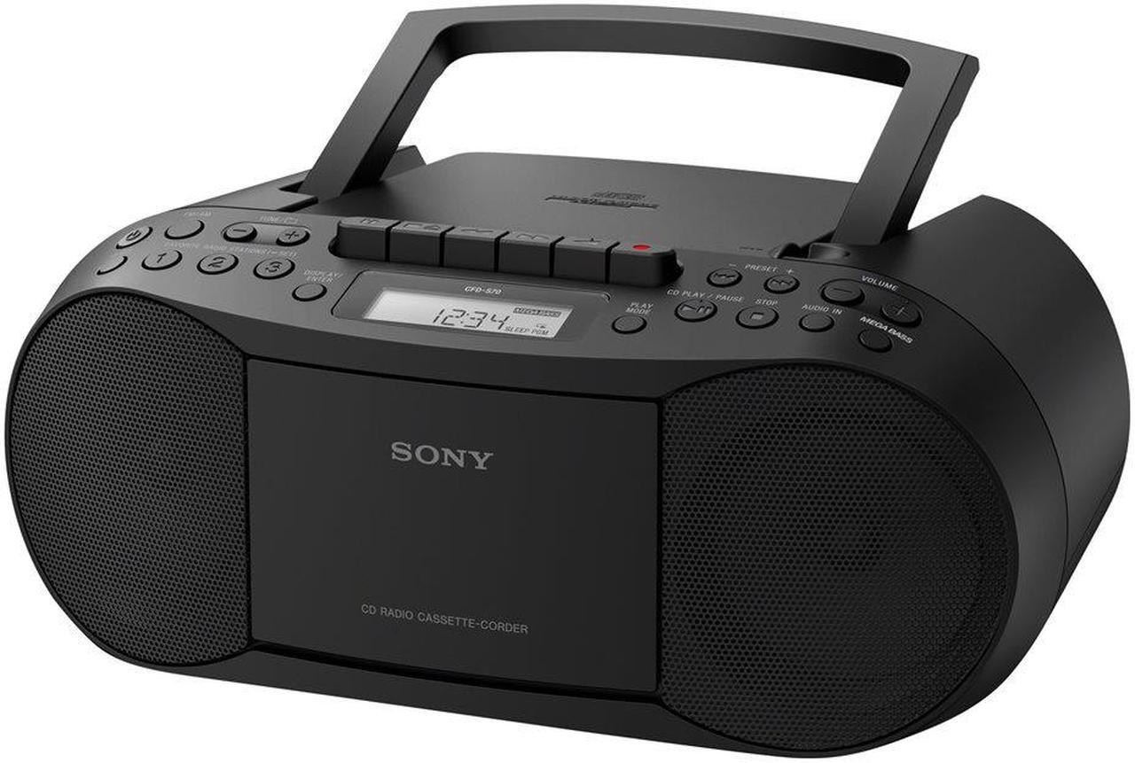 Alt view image 5 of 11 - Sony Stereo CD/Cassette Boombox Home Audio Radio - Black