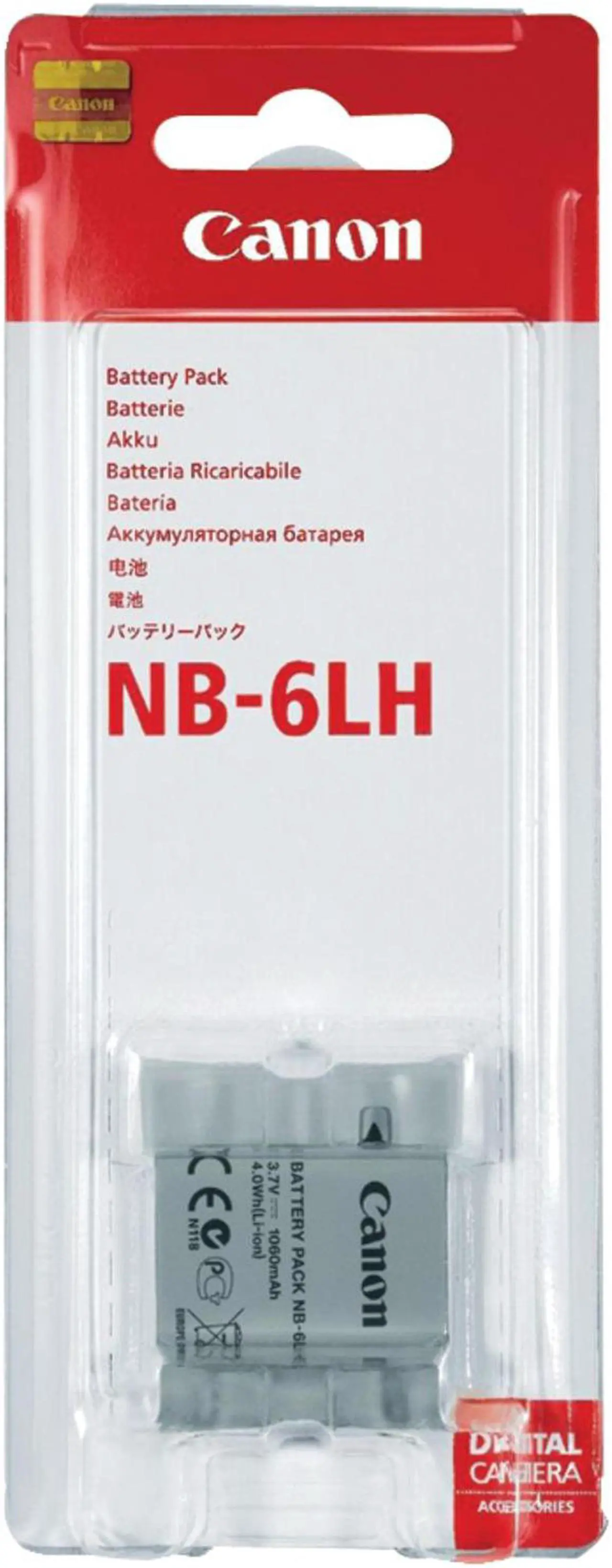 Alt view image 9 of 19 - Canon NB-6LH Lithium-Ion Battery Pack (3.7V, 1,060mAh)