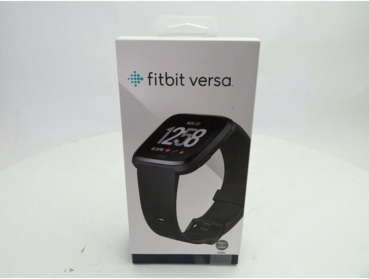 Alt view image 12 of 13 - Fitbit Versa Smart Watch Black and Black Aluminium One Size S & L Bands Included