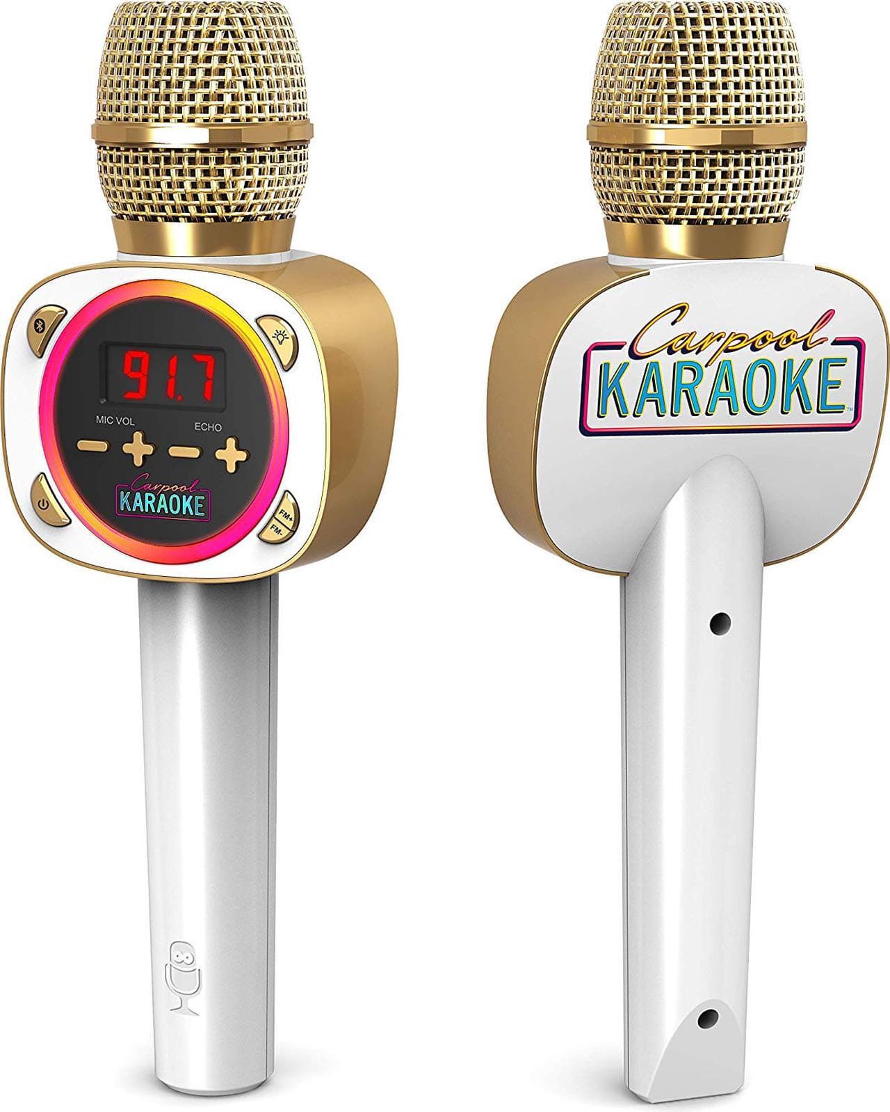 Alt view image 2 of 16 - singing machine official carpool karaoke, the mic, bluetooth microphone for cars, white cpk545