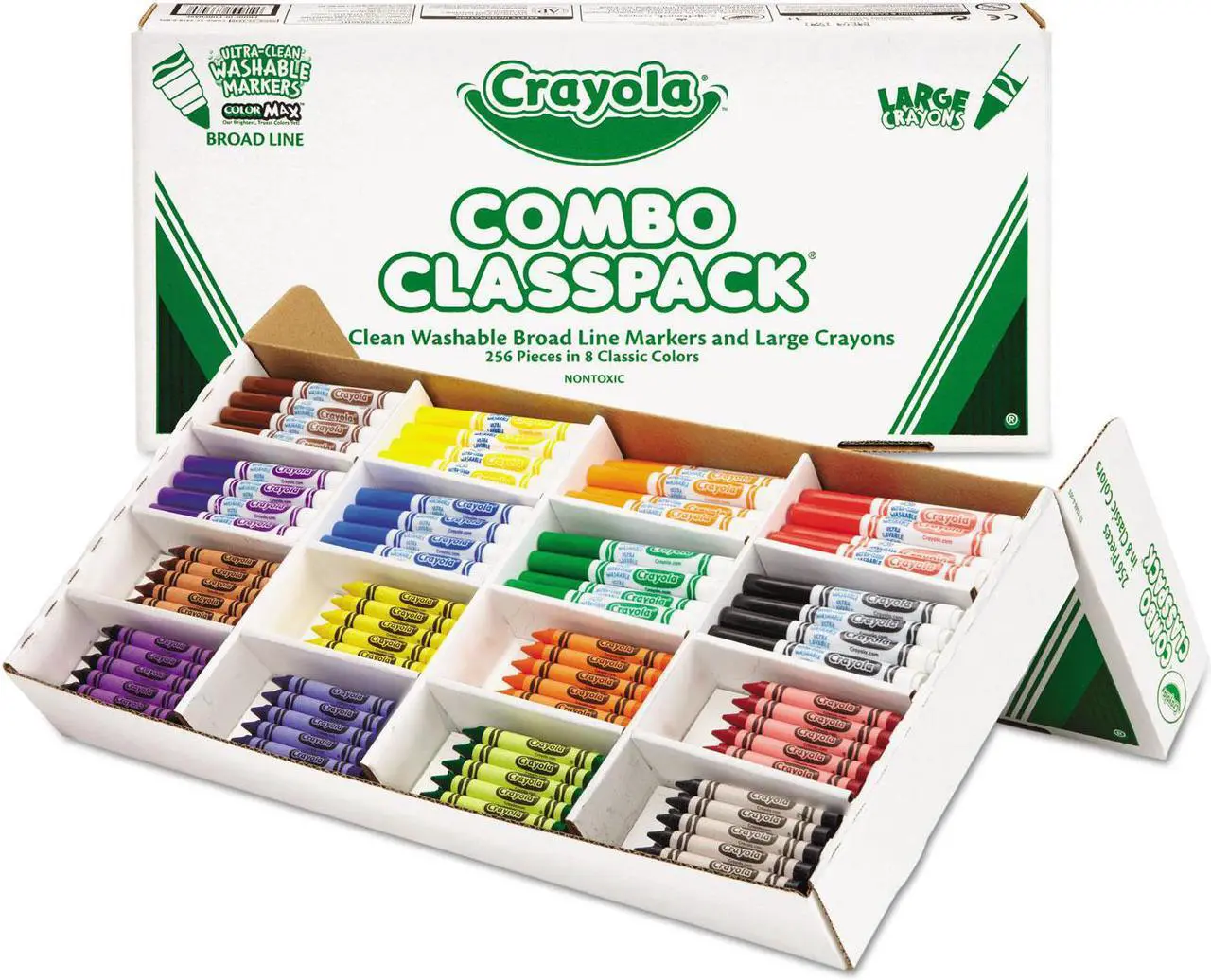 Alt view image 8 of 20 - Crayola. 523348 Classpack Crayons w/Markers, 8 Colors, 128 Each Crayons/Markers, 256/Box