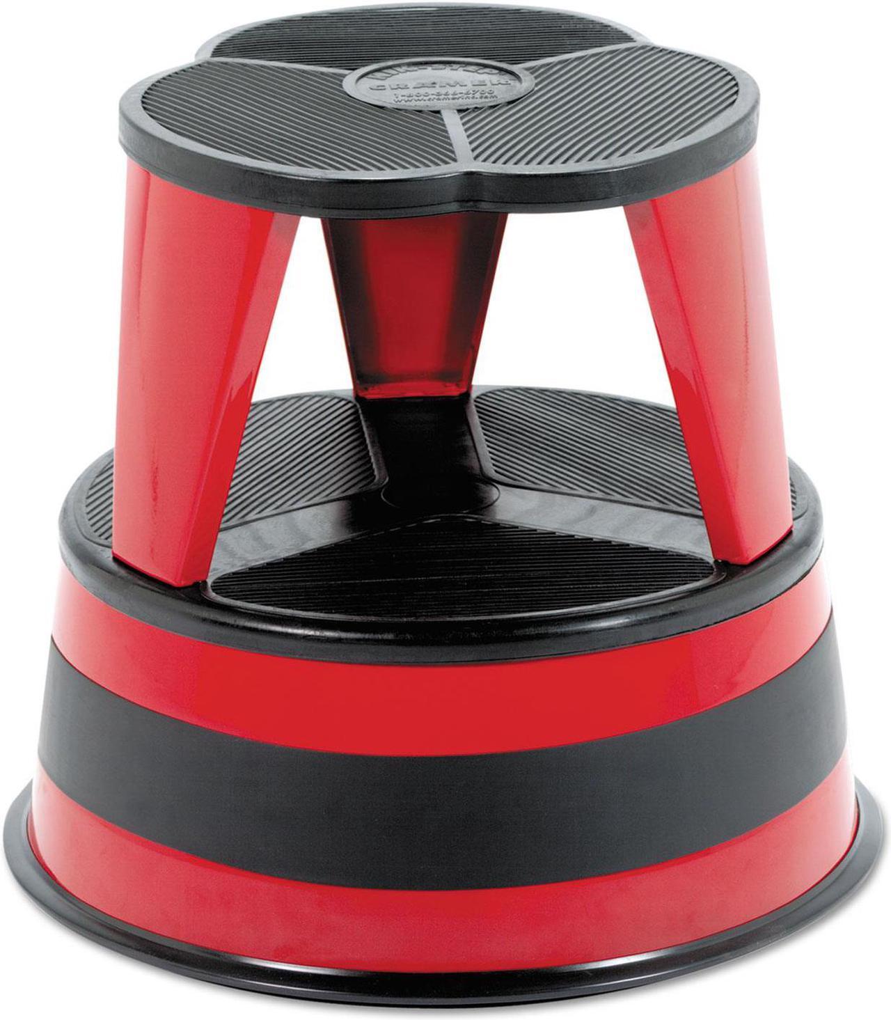 Alt view image 7 of 9 - Cramer Kik-Step Steel Step Stool 350 lb cap 16" dia. x 14 1/4h Silver 100101