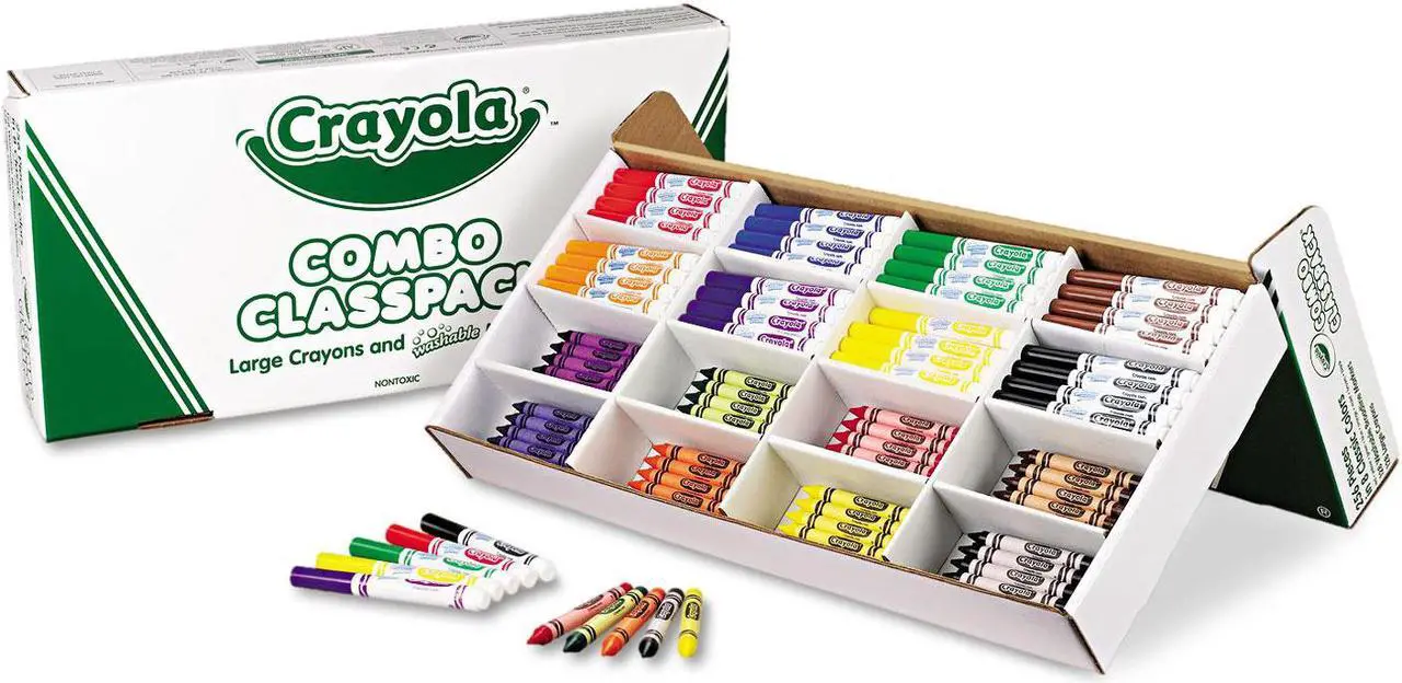 Alt view image 10 of 20 - Crayola. 523348 Classpack Crayons w/Markers, 8 Colors, 128 Each Crayons/Markers, 256/Box