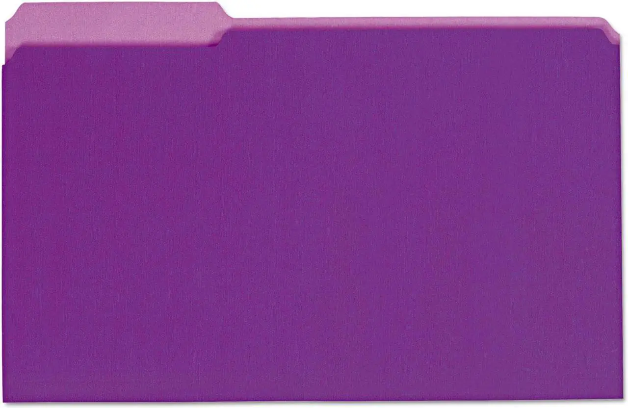 Main image of Recycled Interior File Folders, 1/3 Cut Top Tab, Legal, Violet, 100/box