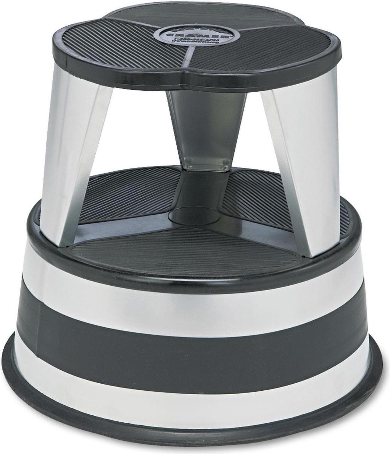 Alt view image 5 of 9 - Cramer Kik-Step Steel Step Stool 350 lb cap 16" dia. x 14 1/4h Silver 100101