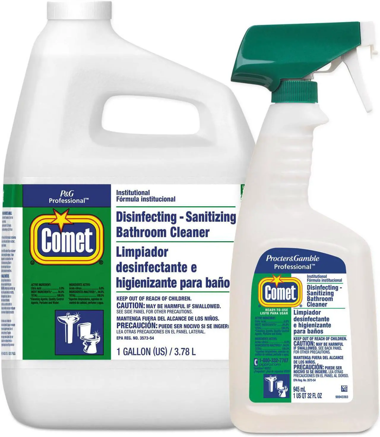 Alt view image 4 of 16 - Comet Disinfecting-Sanitizing Bathroom Cleaner One Gallon Bottle 1/Carton