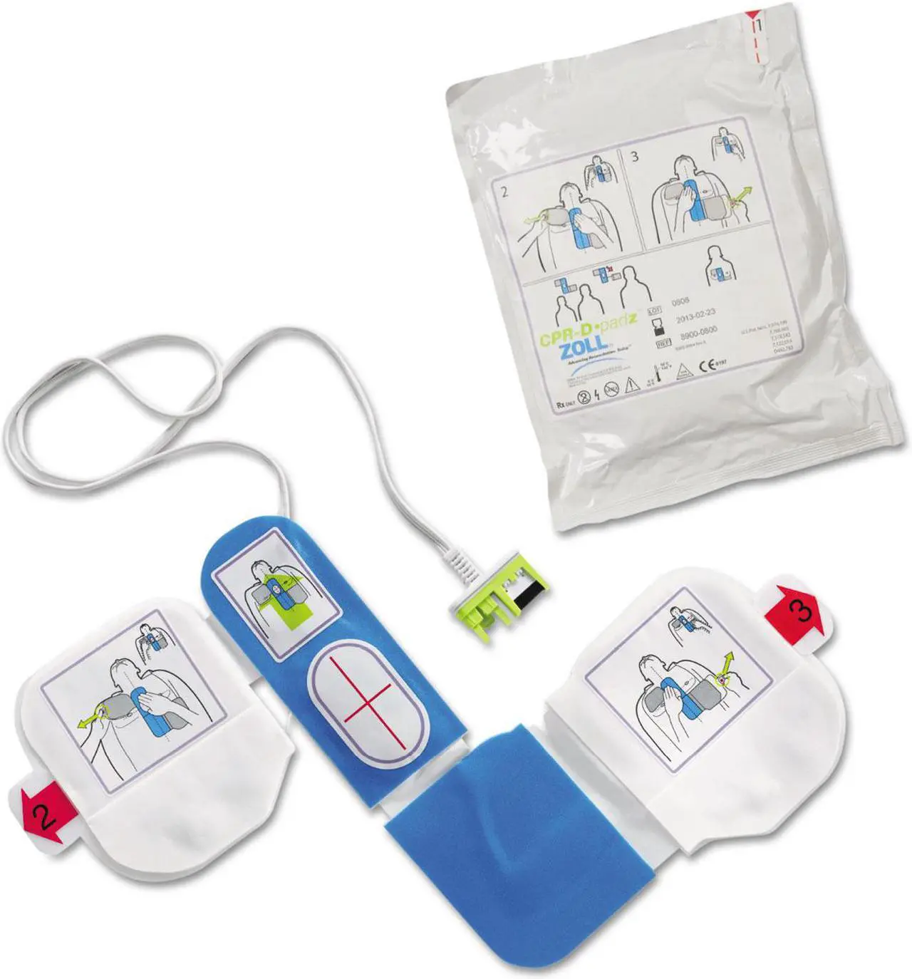 Alt view image 6 of 9 - Zoll CPR-D-padz Electrode Defibrillator Pad Adult Use 5-Year Shelf Life