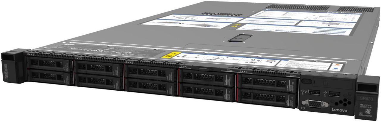 7X02U73900 ThinkSystem SR630 1X GOLD 6240 PROC 4X 32GB 2.5 8 BAY 2X 480GB SSD 530-8I RAID 2X 750W PS