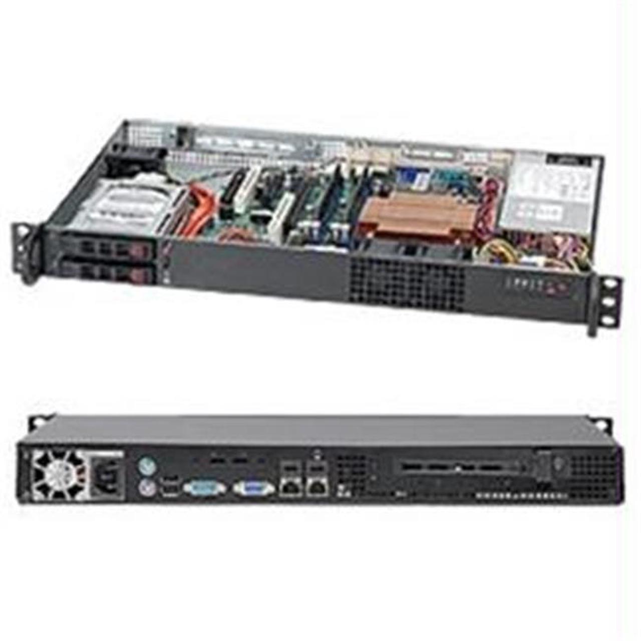 Alt view image 4 of 7 - Supermicro CSE-510T-203B Supermicro Case CSE-510T-203B 1U High-Efficiency Low Noise 2.5inch Drive Bay 200W Black