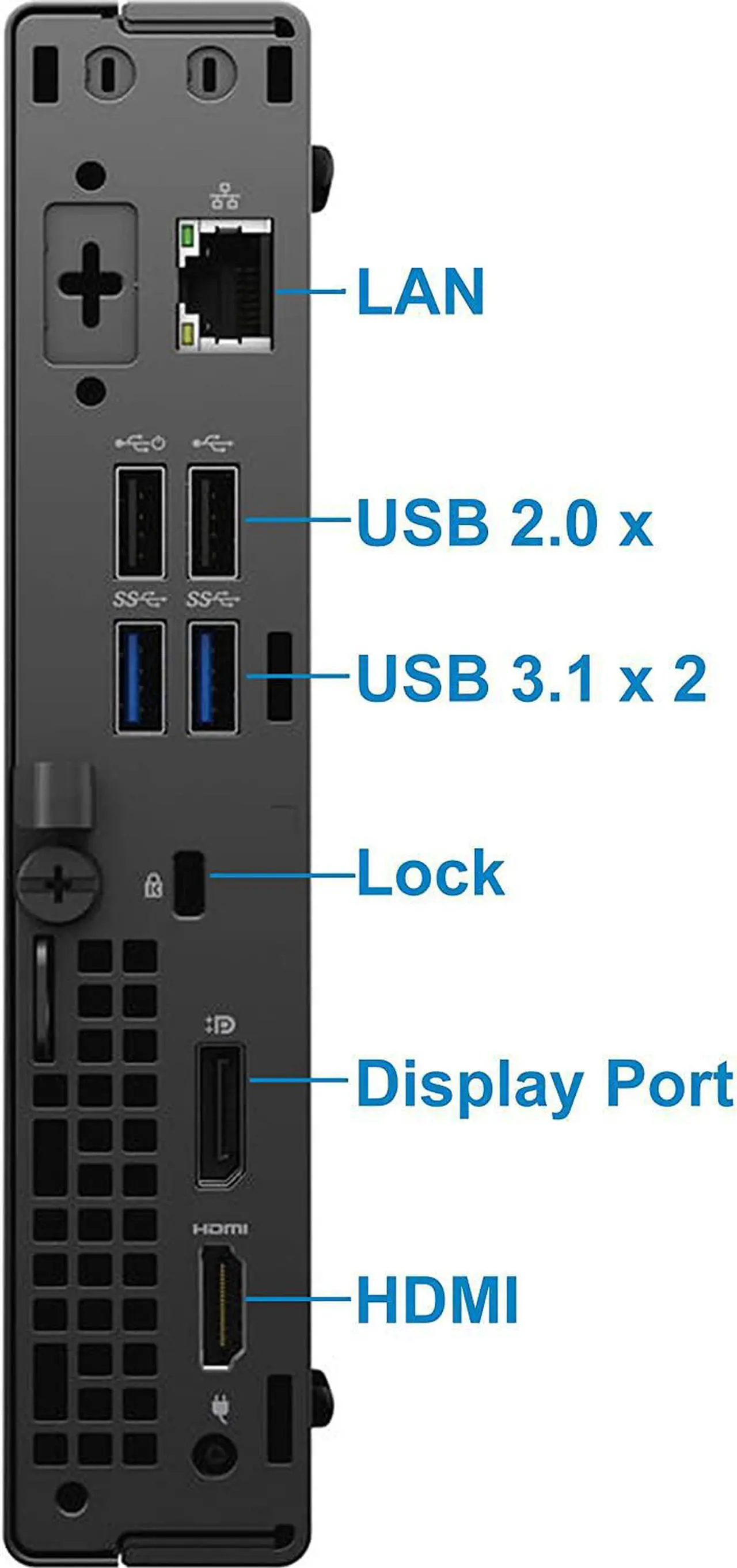 Alt view image 3 of 6 - Dell OptiPlex 3080 Micro Desktop Computer 10th gen Intel Core i5-10500T Up to 3.8GHz - 16GB RAM, 512GB M.2 NVME SSD, AC Wi-Fi, Bluetooth, DisplayPort, HDMI - Windows 10 Pro