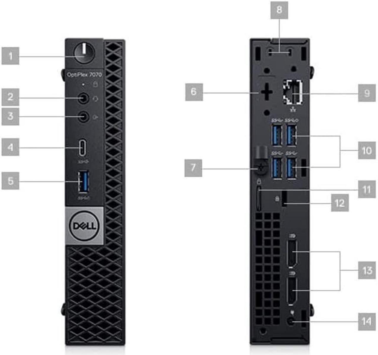 Alt view image 3 of 7 - Dell OptiPlex 7070 Desktop Computer - Intel Core i7-9700T - 16GB RAM - 256GB SSD - Micro PC
