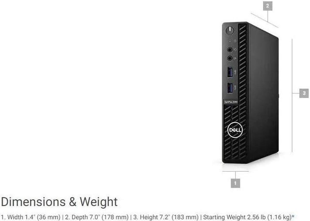 Alt view image 6 of 6 - 2021 Newest Dell OptiPlex 3080 Micro Form Factor Business Desktop, Intel Core i5-10500T, 16GB DDR4 RAM, 512GB SSD, WiFi, HDMI, Bluetooth, Wired Keyboard&Mouse, Windows 10 Pro