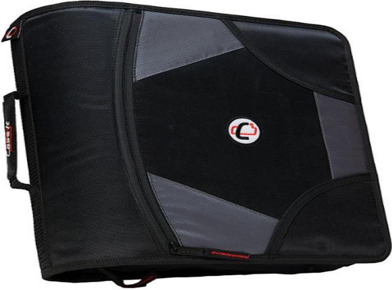 Alt view image 3 of 4 - Case-it King Sized Zip Tab 4-Inch D-Ring Zipper Binder with 5-Tab File Folder, Black, D-186-BLK